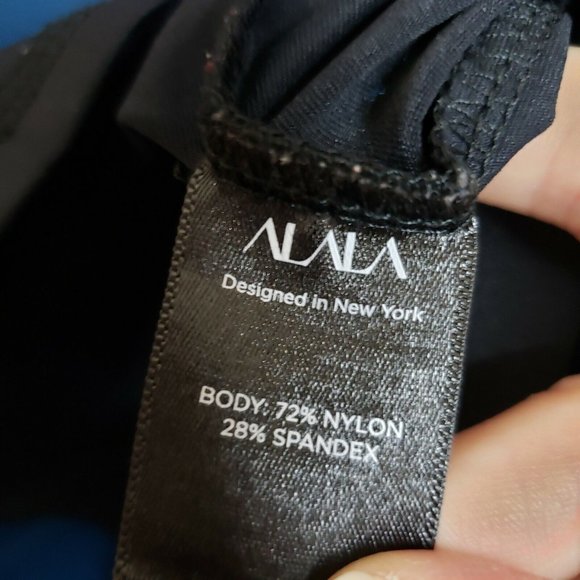 Alala Womens Long Sleeve‎ top Sz Medium Black Blue Nylon Blend - Picture 6 of 6